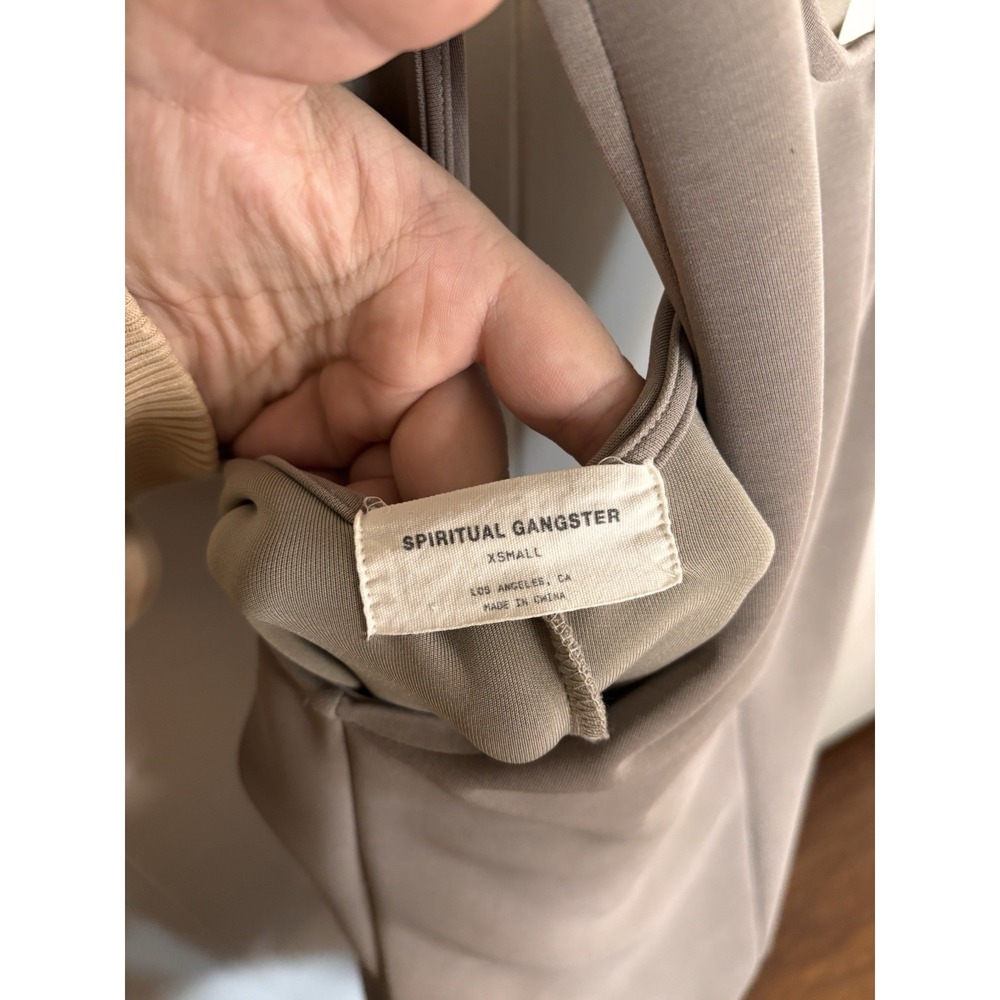 Spiritual Gangster Women's XS Klum Jumpsuit‎ Sleeveless One Piece Taupe Stretch - Picture 5 of 7